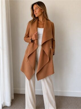 BCBGMAXAZRIA Women’s Draped Front Wool Coat – XS